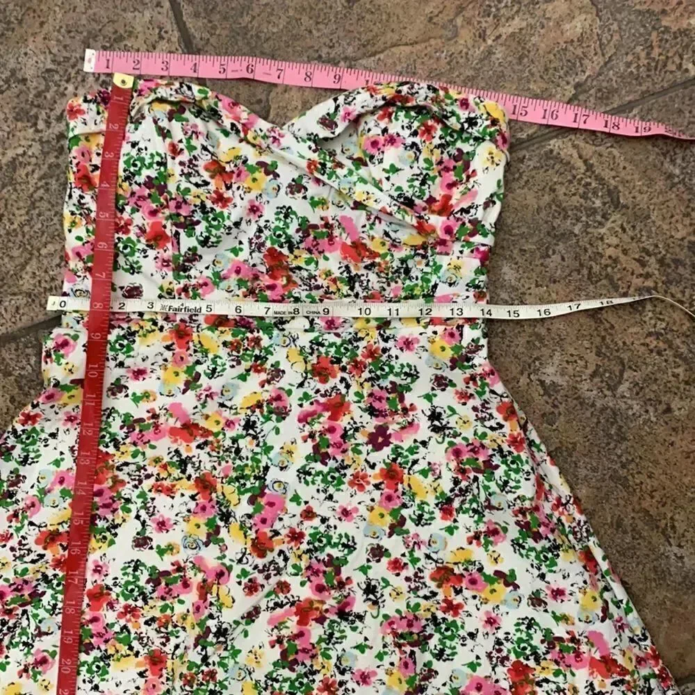 Ruby Rox Size 11 Sleeveless Floral Pink Yellow Purple Lined Netting Midi Dress